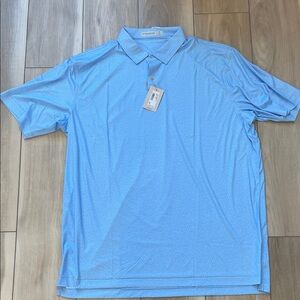 New Peter Millar featherweight UPG Sky Blue Golf Shirt